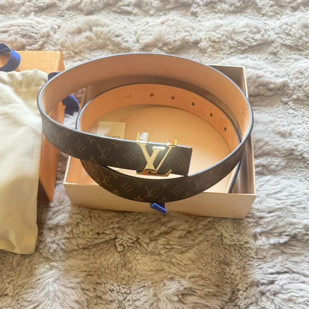LOUIS VUITTON Brown LV Monogram 25MM Belt size 85/34 (NWT)